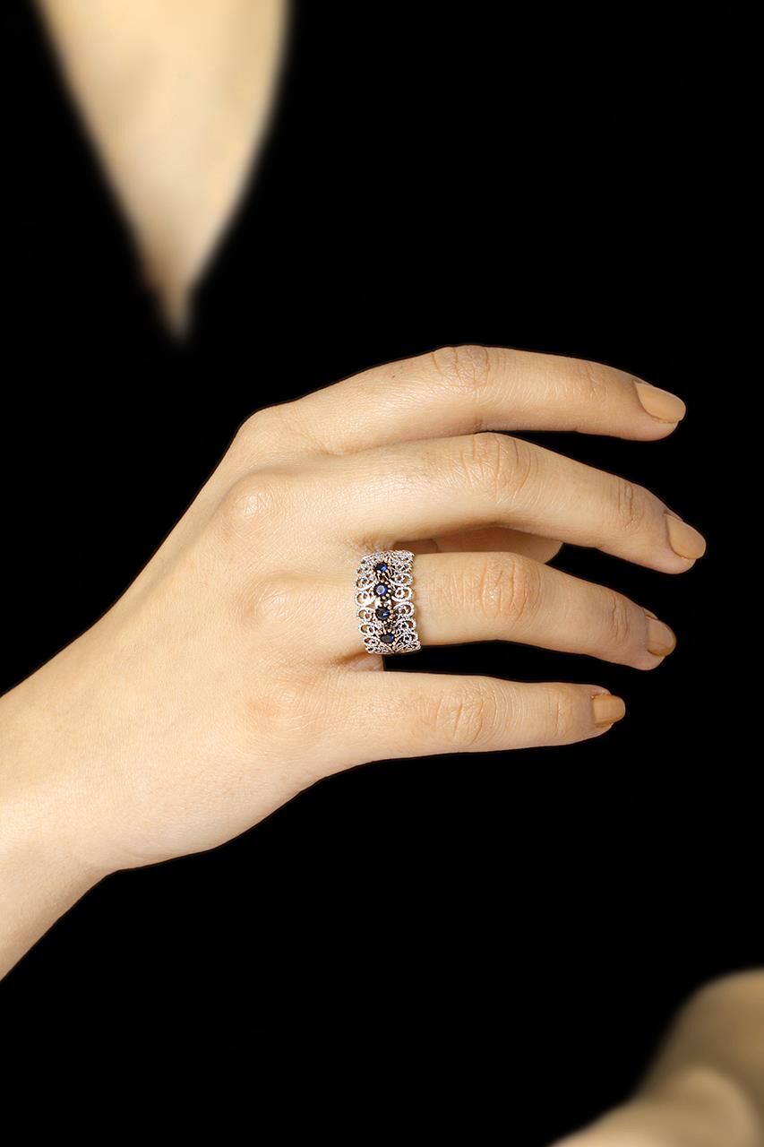 Telkari İşlemeli Gümüş Yüzük 2524