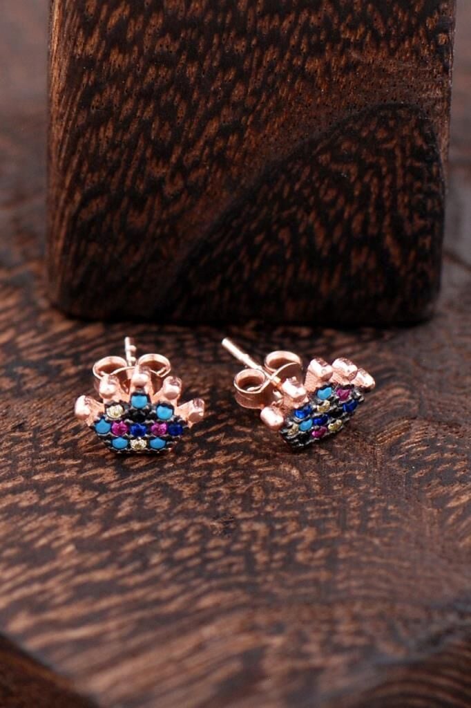 Kraliçe Tacı Rose Gümüş Küpe 2404