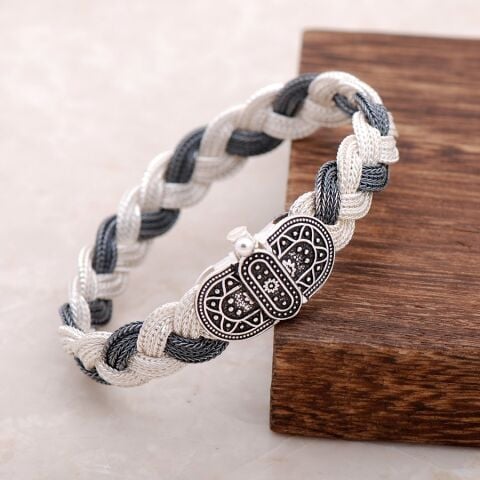 Midyat Hasırı El Yapımı Gümüş Bileklik 2327