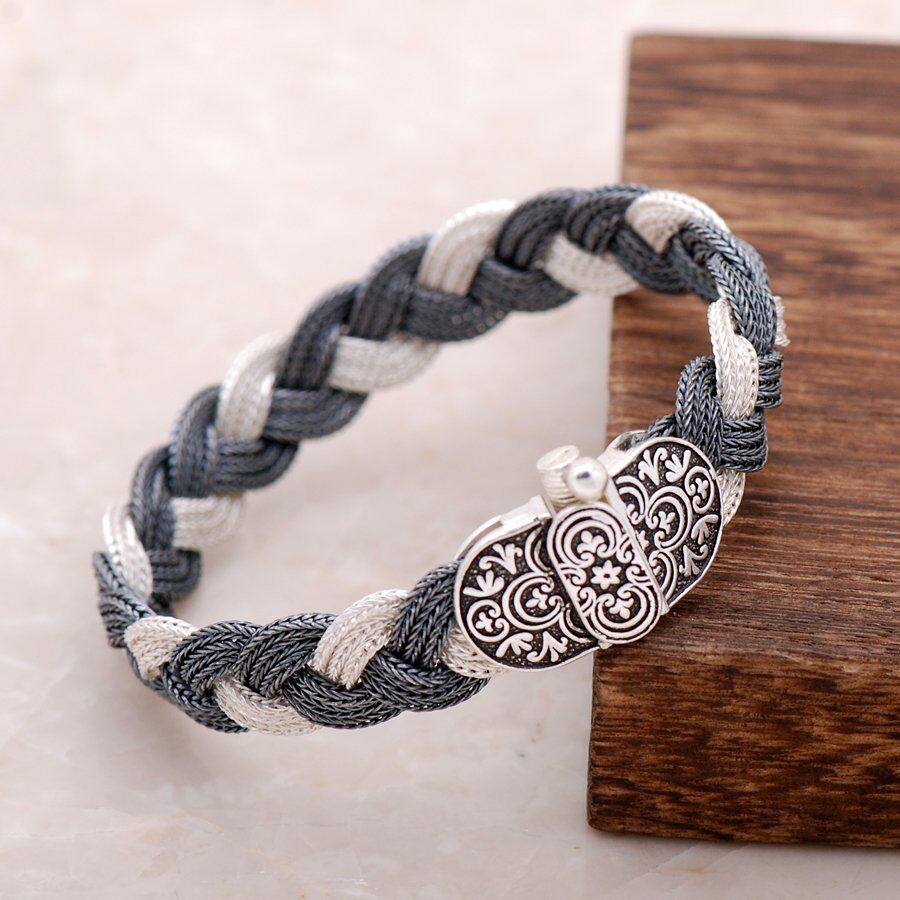 Midyat Hasırı El Yapımı Gümüş Bileklik 2328