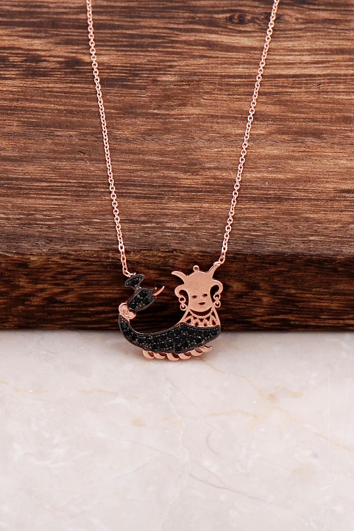 Rose Gümüş Şahmeran Kolye 6555