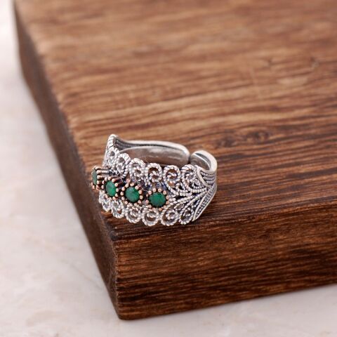 Telkari İşlemeli Gümüş Yüzük 2525