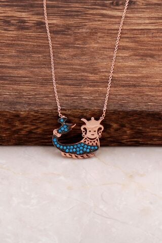 Rose Gümüş Şahmeran Kolye 6556