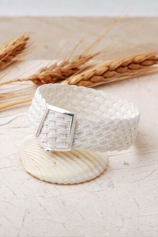 Sepet Örgü Hasır 925 Ayar Gümüş Bilezik 4856