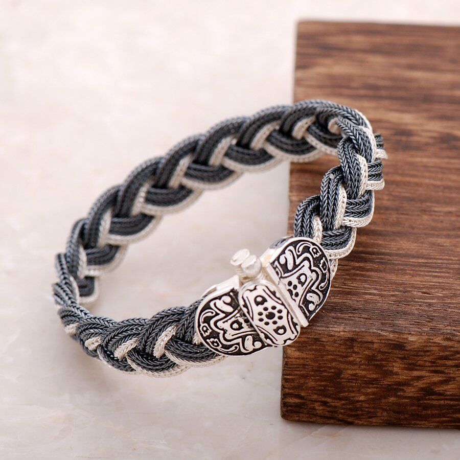 Midyat Hasırı El Yapımı Gümüş Bileklik 2330