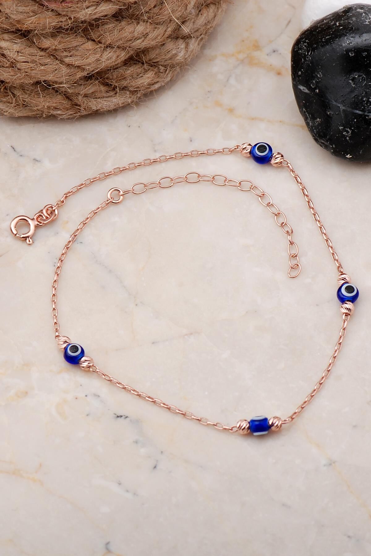 Nazar Boncuklu Rose Gümüş Halhal 331