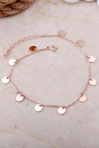 Pullu Rose Gümüş Halhal 332