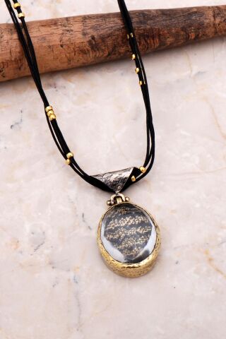 Ayetel Kürsi Yazılı Elişi Gümüş Kolye 7092