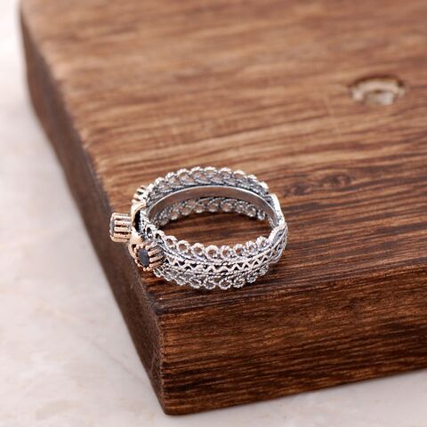 Telkari İşlemeli Gümüş Yüzük 2528