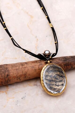 Ayetel Kürsi Yazılı Elişi Gümüş Kolye 7093