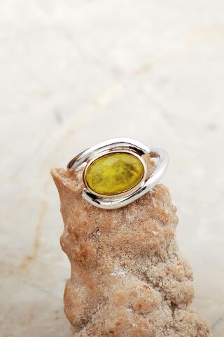 Paraiba Taşlı Tasarım Gümüş Yüzük 5846