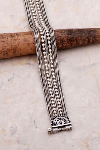 Midyat Hasırı Tasarım Gümüş Elişi Bileklik 3552