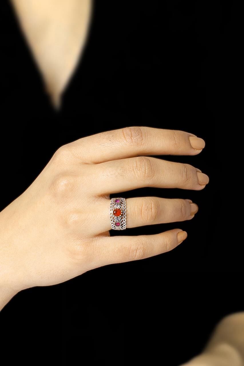 Telkari İşlemeli Gümüş Yüzük 2529