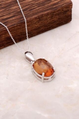 Renk Değiştiren Sultan Taşlı Gümüş Kolye 2104