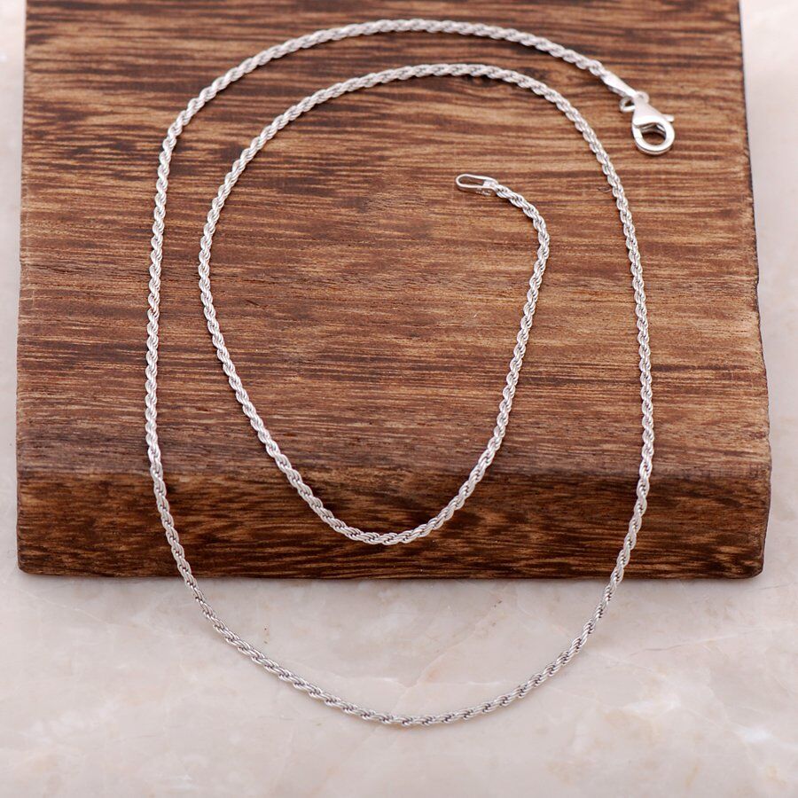 Beyaz Altın Rodyumlu Sarma Gümüş Zincir Kolye 3954