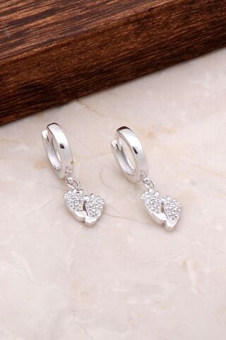 İlk Adım Sallatınlı Gümüş Halka Küpe 4923