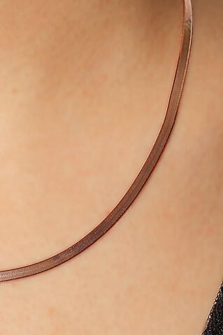 İtalyan Ezme Rose Gümüş Zincir Kolye 3956