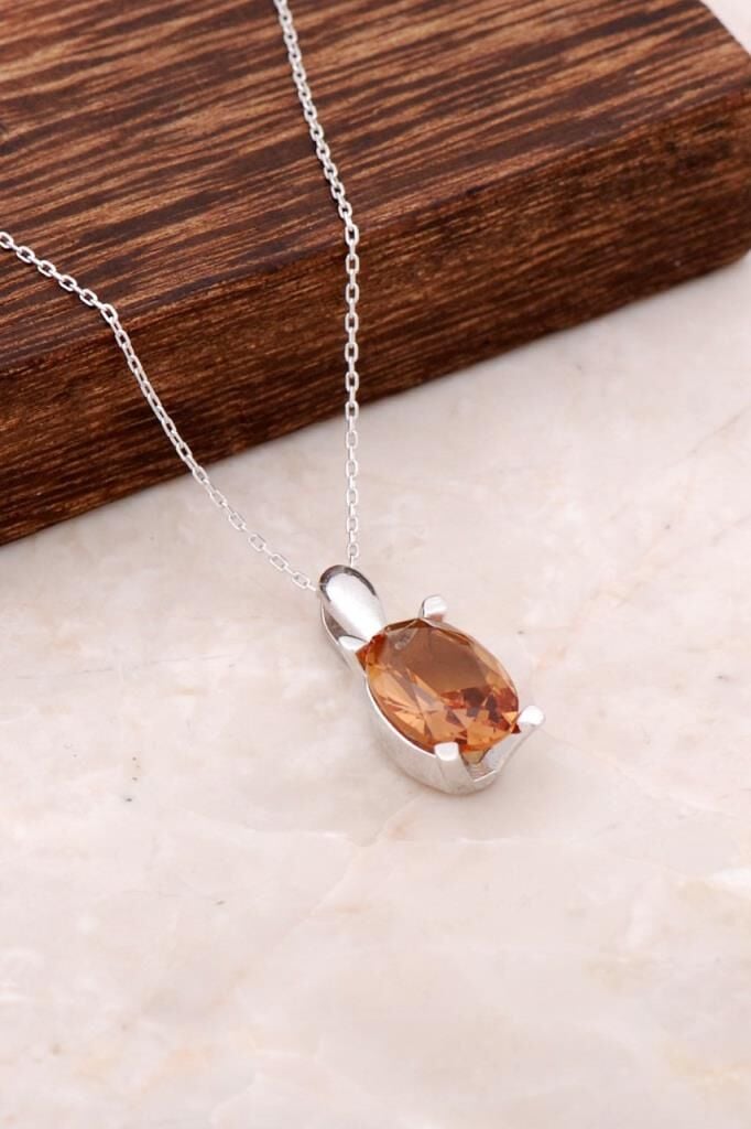 Renk Değiştiren Sultan Taşlı Gümüş Kolye 2108