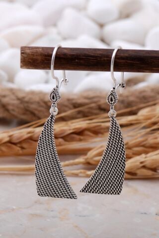 Telkari Elişi Tasarım Gümüş Küpe 5779