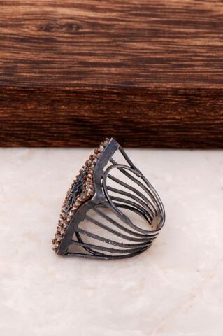 Kök Yakut ve Zirkon Taşlı Gümüş Yüzük 19