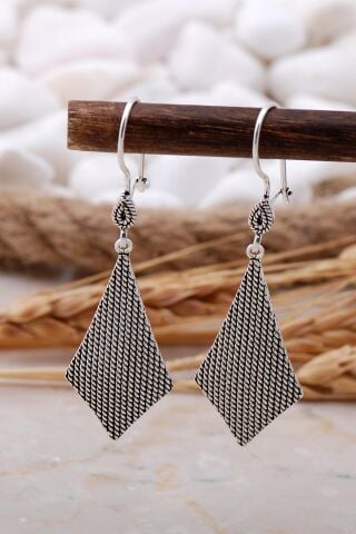 Telkari Tasarım Elişi Gümüş Küpe 5780