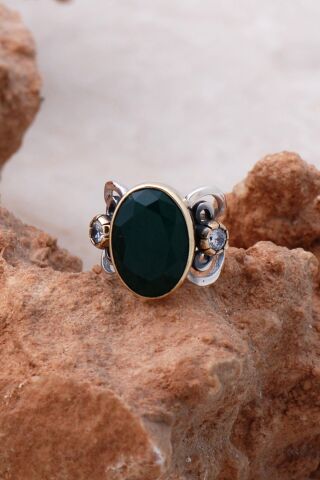 Zümrüt Elişi Tasarım Gümüş Yüzük 3082