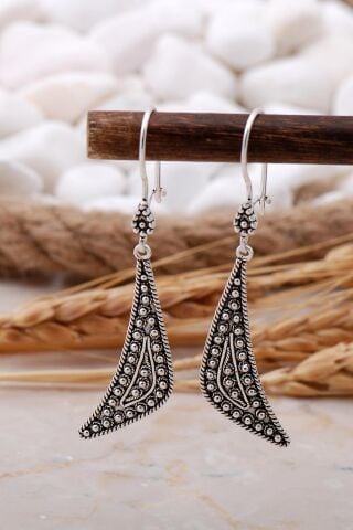 Telkari Elişi Tasarım Gümüş Küpe 5782