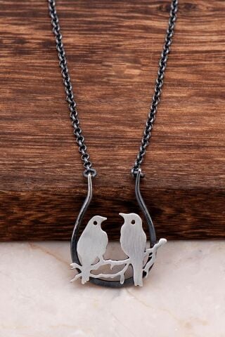 Güvercin Tasarım Gümüş Kolye 6559