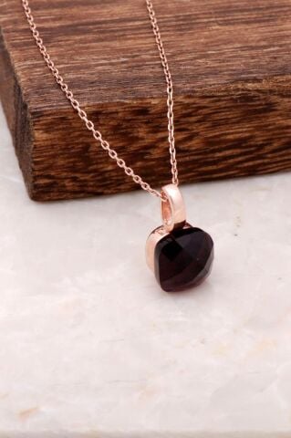 Ametist Taşlı Ros Gümüş Kolye 1793