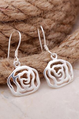 Gül Tasarım Gümüş Küpe 5680