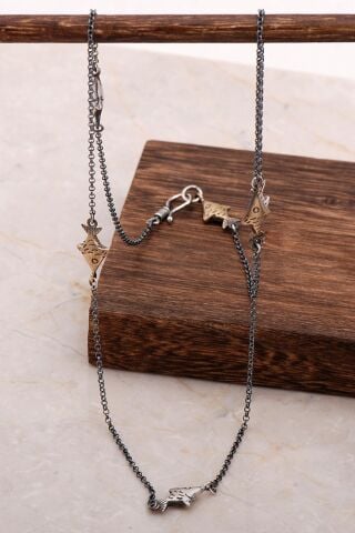 Podos Tasarım Elişi Gümüş Balık Kolye 6563