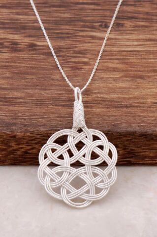 Aşk Düğümü Kazaziye El Sarması Gümüş Kolye 149