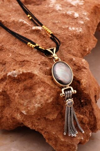 Sedef Elişi Tasarım Gümüş Kolye 6567