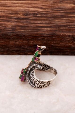 Doğal Taşlı Otantik Gümüş Yüzük 32