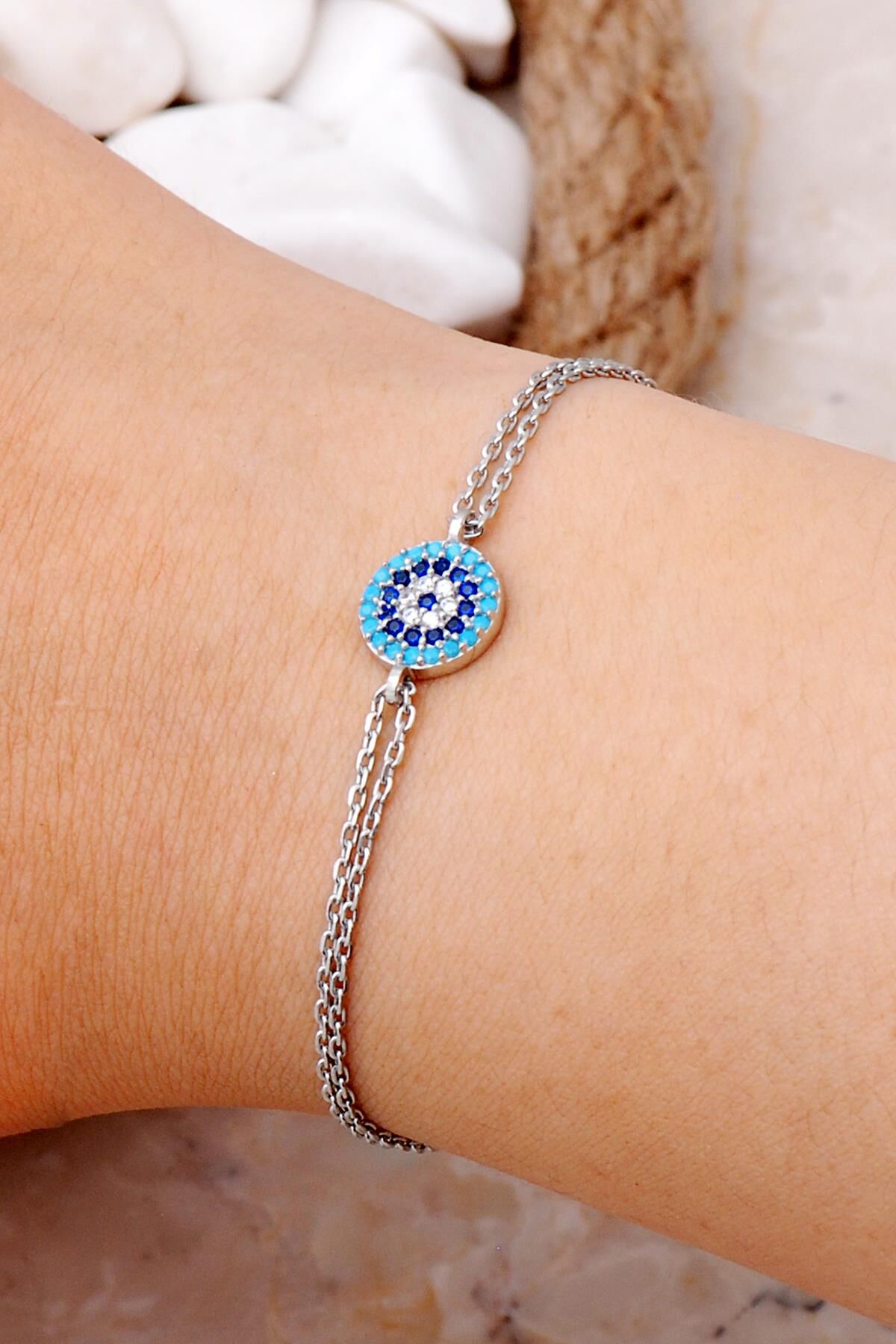 Nazar Boncuklu Turkuaz Bileklik 3311