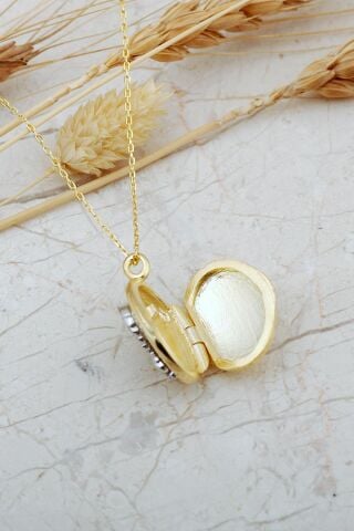 925 Ayar Gümüş Anka Kuşu Kapaklı Açılır Kapanır Fotoğraflık Madalyon Kolye 8085