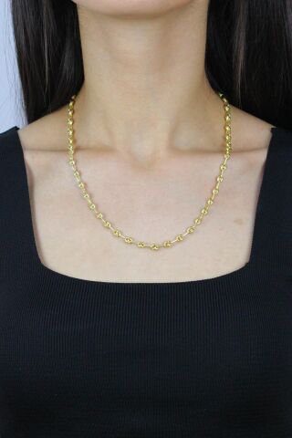 Doç Altın Yaldızlı Gümüş Kolye 7266