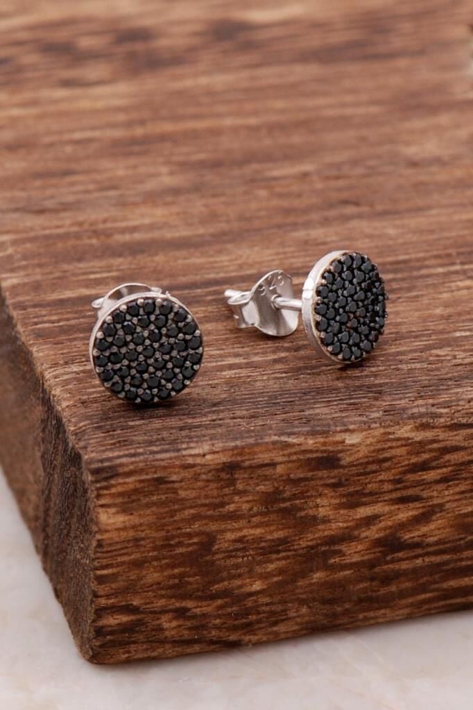 Safir Taşlı Tasarım Gümüş Küpe 4005