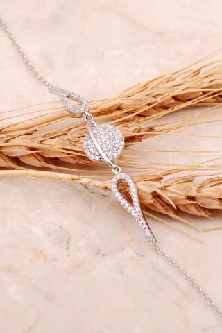 Gezegen Rodyumlu Gümüş Bileklik 4497