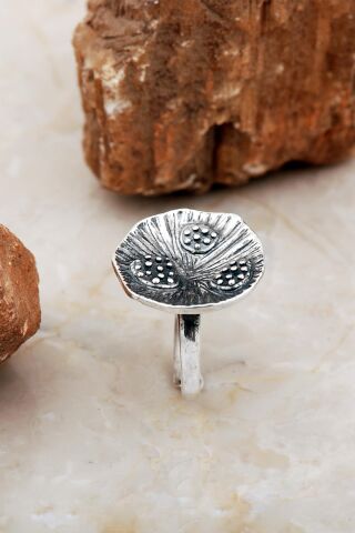 Çekiç Dövme Elişi Tasarım Gümüş Yüzük 5874