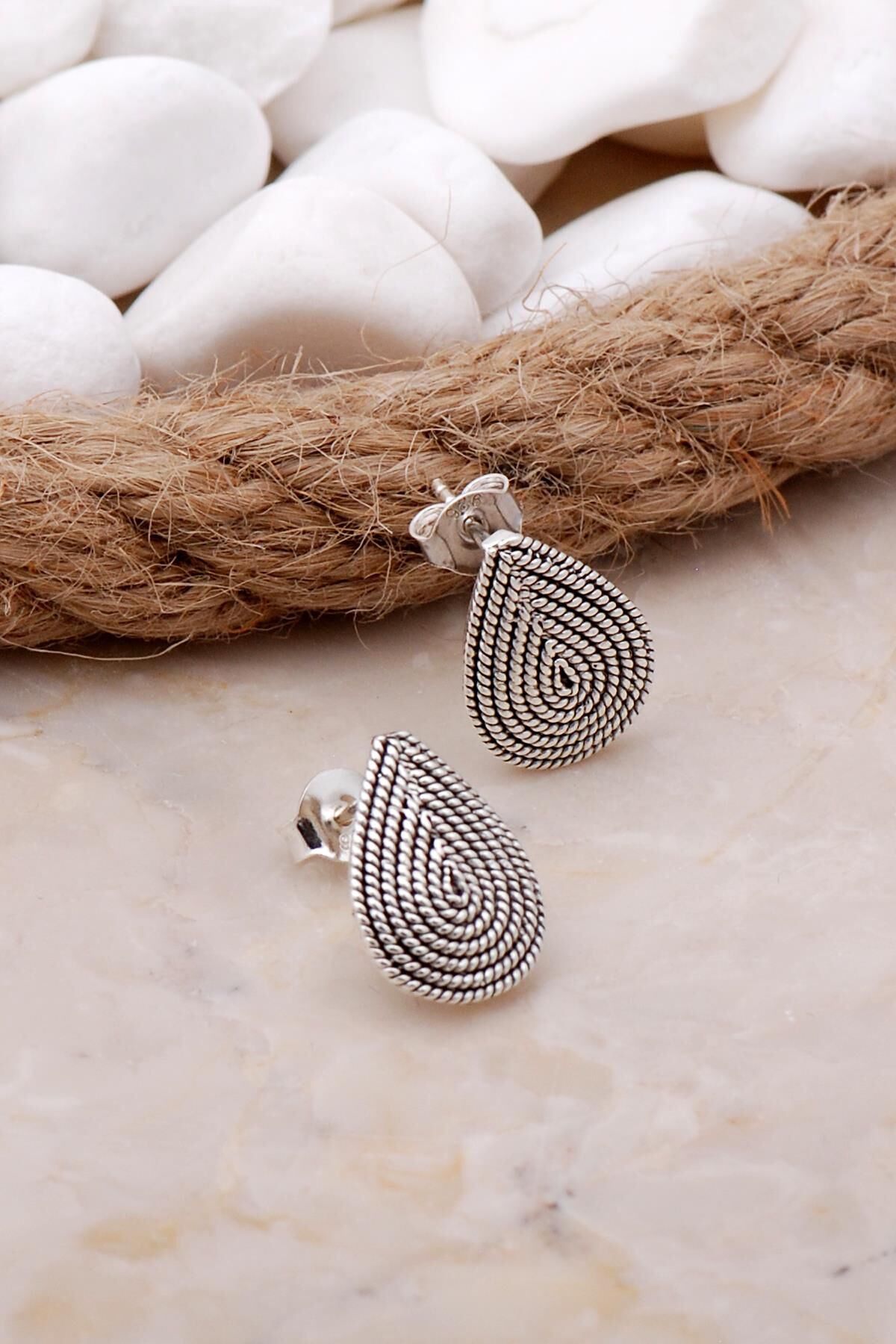 Damla Telkari Elişi Gümüş Küpe 5792