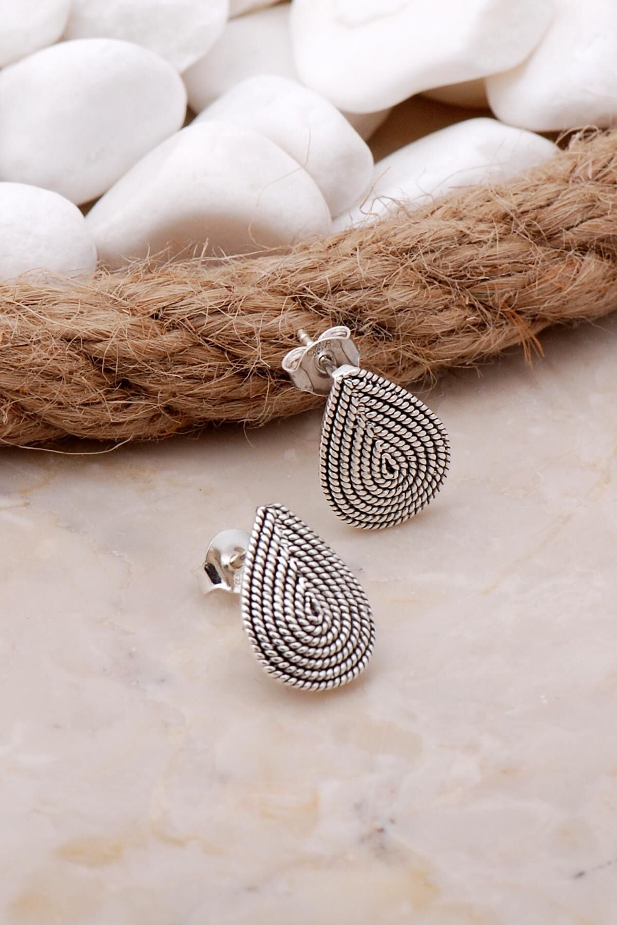 Damla Telkari Elişi Gümüş Küpe 5792