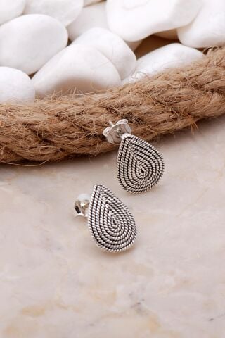 Damla Telkari Elişi Gümüş Küpe 5792