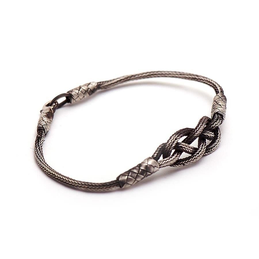 Sonsuz Aşk Kazaziye El Sarması Gümüş Bileklik 190