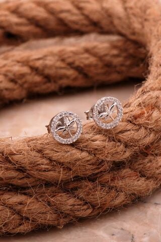 Yusufçuk Mini Rodyumlu Gümüş Küpe 6816