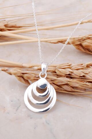 Halkalı Tasarım Gümüş Kolye 7469