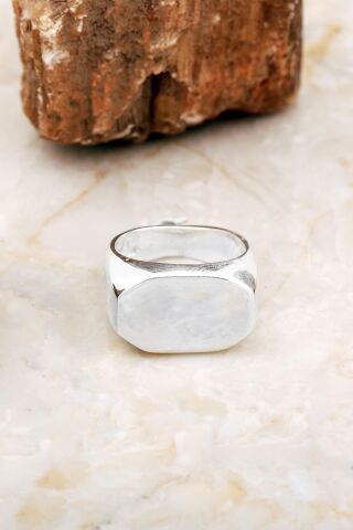 Köşeli Gümüş Şövalye Yüzüğü 5871