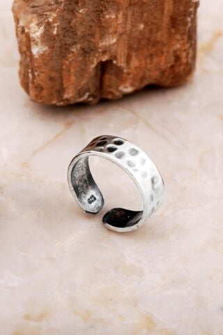 Çekiç Dövme Elişi Gümüş Yüzük 5875