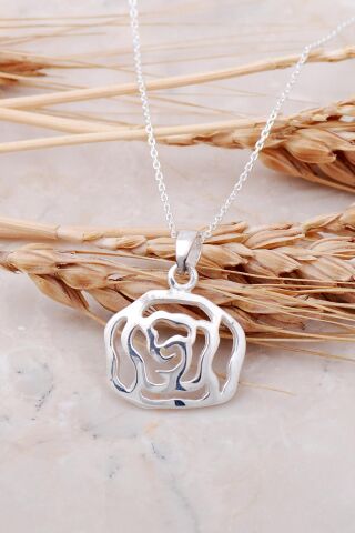 Gül Tasarım Gümüş Kolye 7470