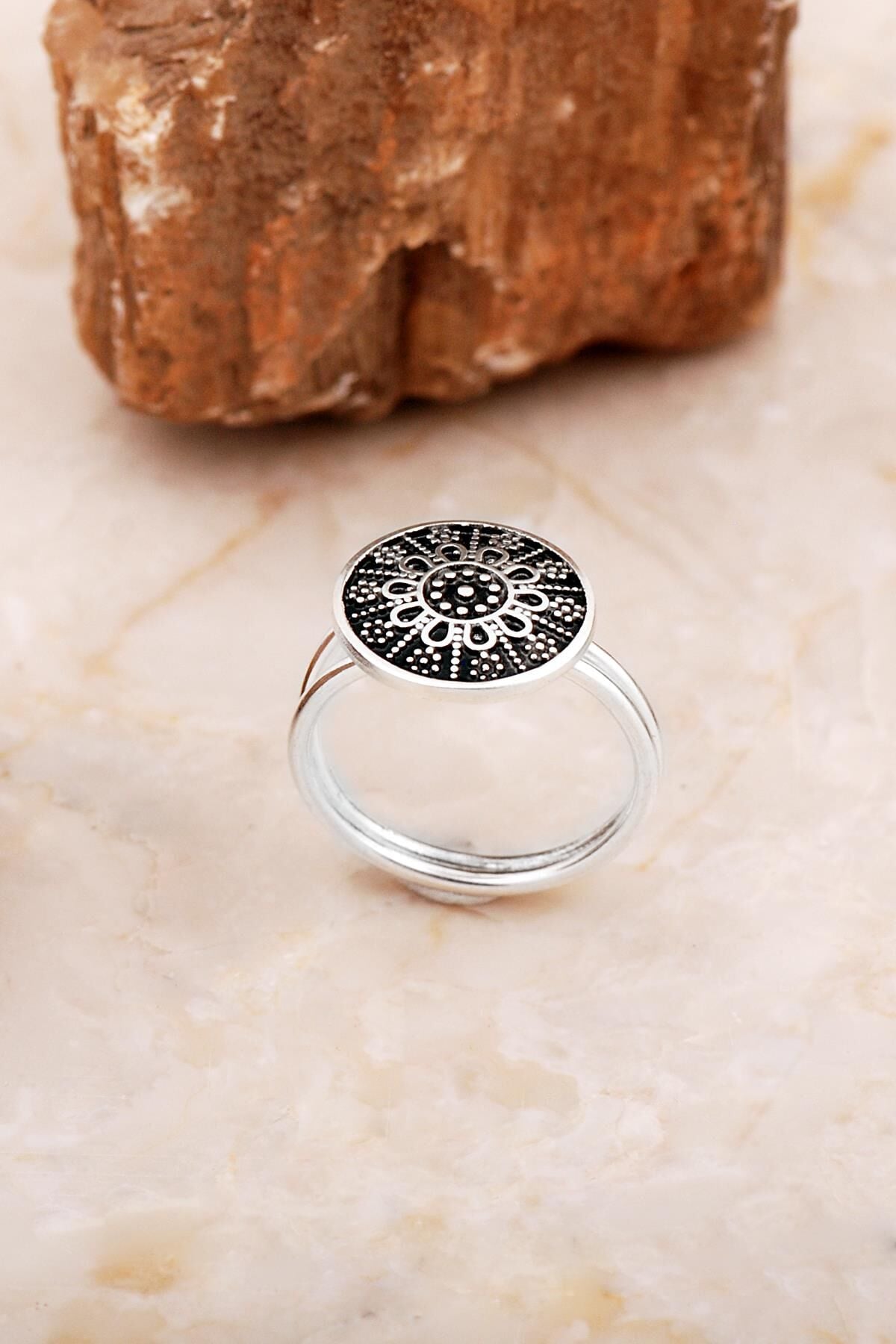 Mardin Güneşi Elişi 925 Ayar Gümüş Yüzük 5876